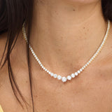 Not Your Basic Graduated Tennis Necklace 16" - Gold