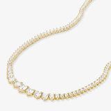 Not Your Basic Graduated Tennis Necklace 16" - Gold