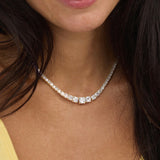 The Queen's Graduated Tennis Necklace 16" - Gold