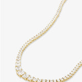 The Queen's Graduated Tennis Necklace 16" - Gold