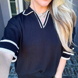 Jet Set Luxe Knit Top - Black