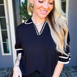 Jet Set Luxe Knit Top - Black