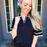 Jet Set Luxe Knit Top - Black