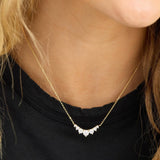 Not Your Basic Multi Stone Pendant Necklace - Gold