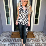 Wildly Refined Zebra Scarf Top