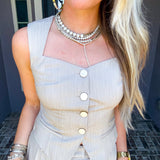 City Brief Pinstripe Top