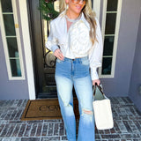 Off Duty Icon Distressed Wide Leg Jean