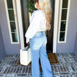 Off Duty Icon Distressed Wide Leg Jean