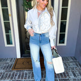 Off Duty Icon Distressed Wide Leg Jean