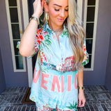 Venice Postcard Button Up