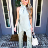 Elegant Escape Asymmetric Halter Top