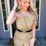 Louvre In Love Tweed Belted Top