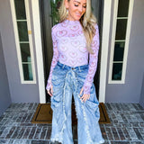 Main Character Skirt Draped Jeans