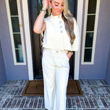 Milan Edit Jeweled Button Trousers
