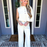 Milan Edit Jeweled Button Trousers