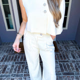 Milan Edit Jeweled Button Trousers