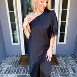 Effortlessly Expensive Off Shoulder Lace Top - Black