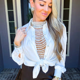 Dripping In Pearls Body Chain Top