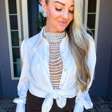Dripping In Pearls Body Chain Top