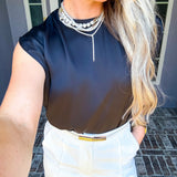 Understated Muse Cape Blouse - Black