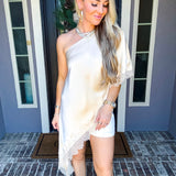 Effortlessly Expensive Off Shoulder Lace Top - Beige