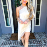 Effortlessly Expensive Off Shoulder Lace Top - Beige