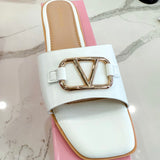 Decadent Flat Sandal - White