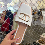Decadent Flat Sandal - White