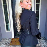 Chic Hustle Gold Button Blazer
