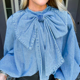Denim Crush Bow Blouse