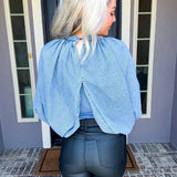 Denim Crush Bow Blouse