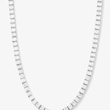 The Queens Tennis Necklace 16" - Silver