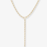 Pavé Serpent Lariat Necklace 18" - Gold