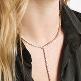 Pavé Serpent Lariat Necklace 18" - Gold