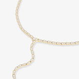 Pavé Serpent Lariat Necklace 18" - Gold