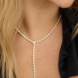 Pavé Serpent Lariat Necklace 18" - Gold