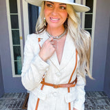 Countryside Chic Belted Blazer