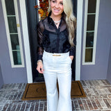 Petale Couture Jeweled Flower Blouse
