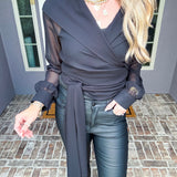 Chasing Dawn Hooded Wrap Around Top