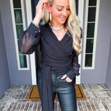 Chasing Dawn Hooded Wrap Around Top