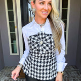 Beverly Hills Houndstooth Top