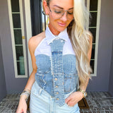 Street Cred Denim Tie Top