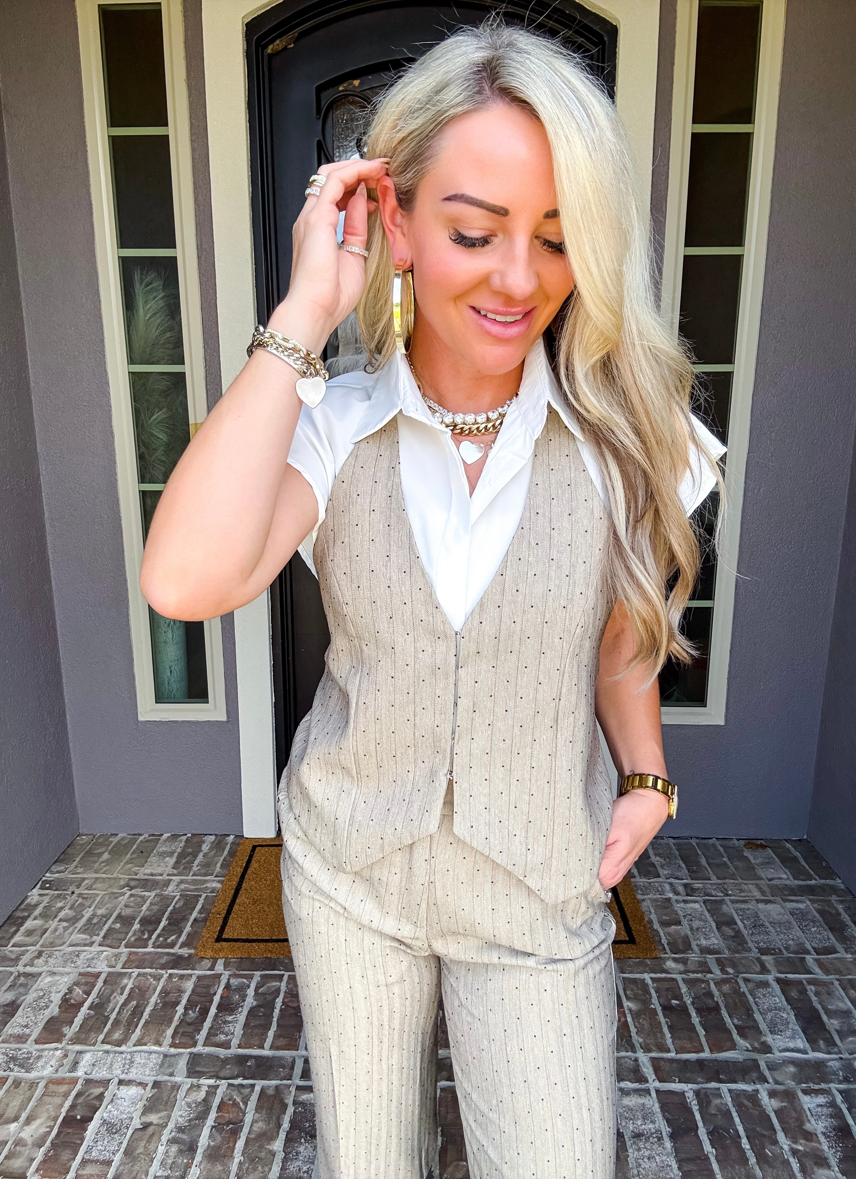 Office Romance Jeweled Vest
