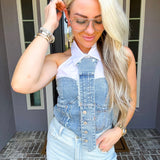 Street Cred Denim Tie Top