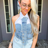 Street Cred Denim Tie Top