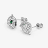 Jaguar Pavé Studs - Silver