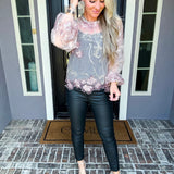 Pink Privilege Flower Blouse