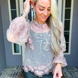 Pink Privilege Flower Blouse