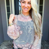 Pink Privilege Flower Blouse