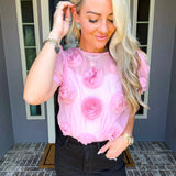 Smell The Roses 3D Flower Blouse